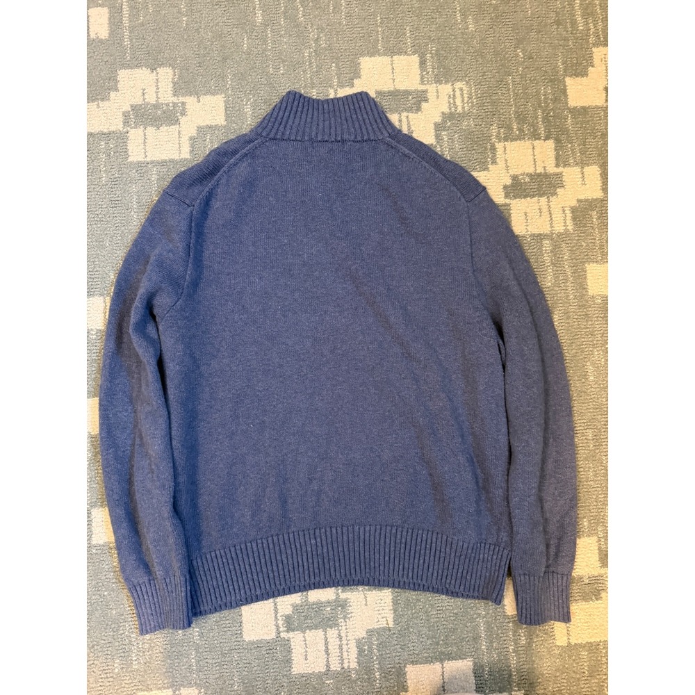 Polo Ralph Lauren Mens XL Blue Heather 3-Button Mock Neck Pony Logo Sweater - Picture 6 of 9